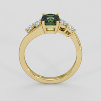 1.60 Ct. Yellowish Green Sapphire Ring, 10K Yellow Gold 3