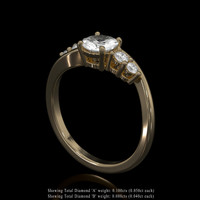 0.81 Ct. White Sapphire Ring, 10K Yellow Gold 2