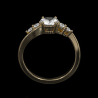 0.81 Ct. White Sapphire Ring, 10K Yellow Gold 3