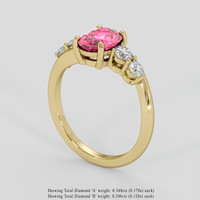 1.72 Ct. Pink Tourmaline Ring, 14K Yellow Gold 2