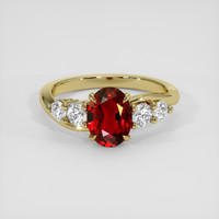 1.67 Ct. Ruby Ring, 14K Yellow Gold 1