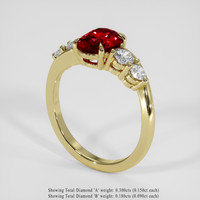 1.67 Ct. Ruby Ring, 14K Yellow Gold 2