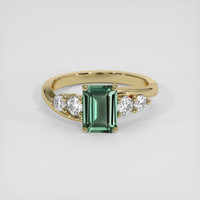 1.58 Ct. Bluish Green Sapphire Ring, 14K Yellow Gold 1