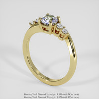 0.92 Ct. Bi Color Sapphire Ring, 14K Yellow Gold 2