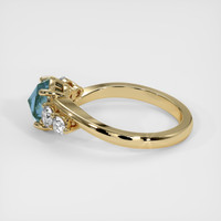 1.18 Ct. Greenish Blue Sapphire Ring, 14K Yellow Gold 4