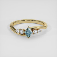 0.36 Ct. Greenish Blue Sapphire Ring, 14K Yellow Gold 1