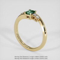 1.01 Ct. Bluish Green Sapphire Ring, 14K Yellow Gold 2