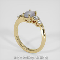 1.66 Ct. Grey Sapphire Ring, 14K Yellow Gold 2