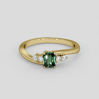 1.08 Ct. Green Sapphire Ring, 14K Yellow Gold 1