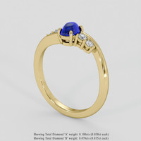 0.97 Ct. Blue Sapphire Ring, 14K Yellow Gold 2