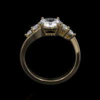 1.17 Ct. White Sapphire Ring, 14K Yellow Gold 3