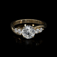 1.38 Ct. White Sapphire Ring, 14K Yellow Gold 1