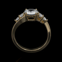 1.38 Ct. White Sapphire Ring, 14K Yellow Gold 3