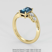 2.01 Ct. Greenish Blue Sapphire Ring, 14K Yellow Gold 2