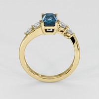 2.01 Ct. Greenish Blue Sapphire Ring, 14K Yellow Gold 3
