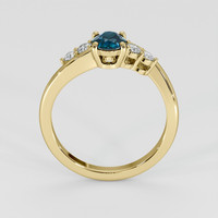 0.71 Ct. Greenish Blue Sapphire Ring, 14K Yellow Gold 3