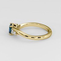 0.71 Ct. Greenish Blue Sapphire Ring, 14K Yellow Gold 4
