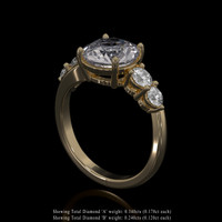 2.91 Ct. Sapphire Ring, 14K Yellow Gold 2