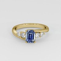 1.22 Ct. Bi Color Sapphire Ring, 18K Yellow Gold 1