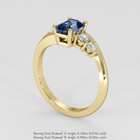 1.22 Ct. Bi Color Sapphire Ring, 18K Yellow Gold 2