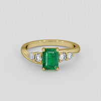 1.15 Ct. Emerald Ring, 18K Yellow Gold 1