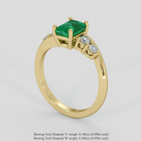 1.15 Ct. Emerald Ring, 18K Yellow Gold 2