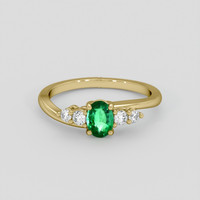 0.39 Ct. Emerald Ring, 18K Yellow Gold 1