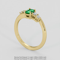 0.39 Ct. Emerald Ring, 18K Yellow Gold 2