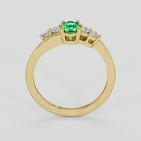 0.39 Ct. Emerald Ring, 18K Yellow Gold 3