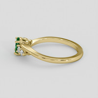 0.39 Ct. Emerald Ring, 18K Yellow Gold 4