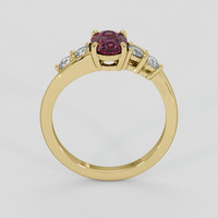 1.06 Ct. Red Rhodolite Garnet Ring, 18K Yellow Gold 3