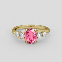 1.72 Ct. Pink Tourmaline Ring, 18K Yellow Gold 1