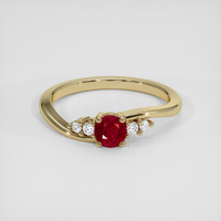 0.50 Ct. Ruby Ring, 18K Yellow Gold 1