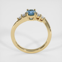 0.70 Ct. Greenish Blue Sapphire Ring, 18K Yellow Gold 3