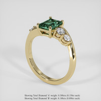 1.58 Ct. Bluish Green Sapphire Ring, 18K Yellow Gold 2
