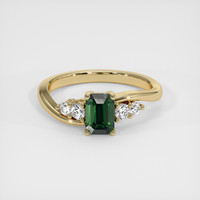 1.14 Ct. Green Sapphire Ring, 18K Yellow Gold 1
