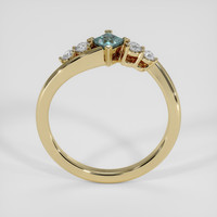 0.36 Ct. Greenish Blue Sapphire Ring, 18K Yellow Gold 3