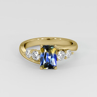 1.19 Ct. Bi Color Sapphire Ring, 18K Yellow Gold 1