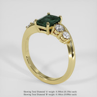 1.63 Ct. Green Sapphire Ring, 18K Yellow Gold 2