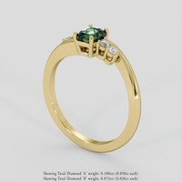 1.08 Ct. Green Sapphire Ring, 18K Yellow Gold 2