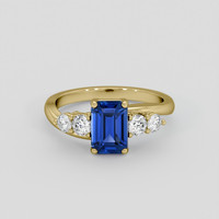 1.70 Ct. Blue Sapphire Ring, 18K Yellow Gold 1