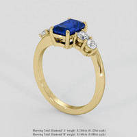 1.70 Ct. Blue Sapphire Ring, 18K Yellow Gold 2