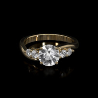 1.17 Ct. White Sapphire Ring, 18K Yellow Gold 1