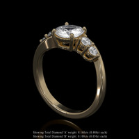 1.17 Ct. White Sapphire Ring, 18K Yellow Gold 2