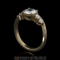 1.38 Ct. White Sapphire Ring, 18K Yellow Gold 2