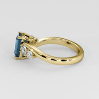 2.01 Ct. Greenish Blue Sapphire Ring, 18K Yellow Gold 4