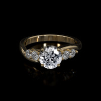 1.58 Ct. White Sapphire Ring, 18K Yellow Gold 1
