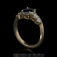 1.58 Ct. White Sapphire Ring, 18K Yellow Gold 2