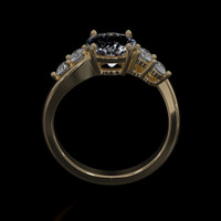 1.58 Ct. White Sapphire Ring, 18K Yellow Gold 3