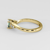 0.66 Ct. Green Sapphire Ring, 18K Yellow Gold 4